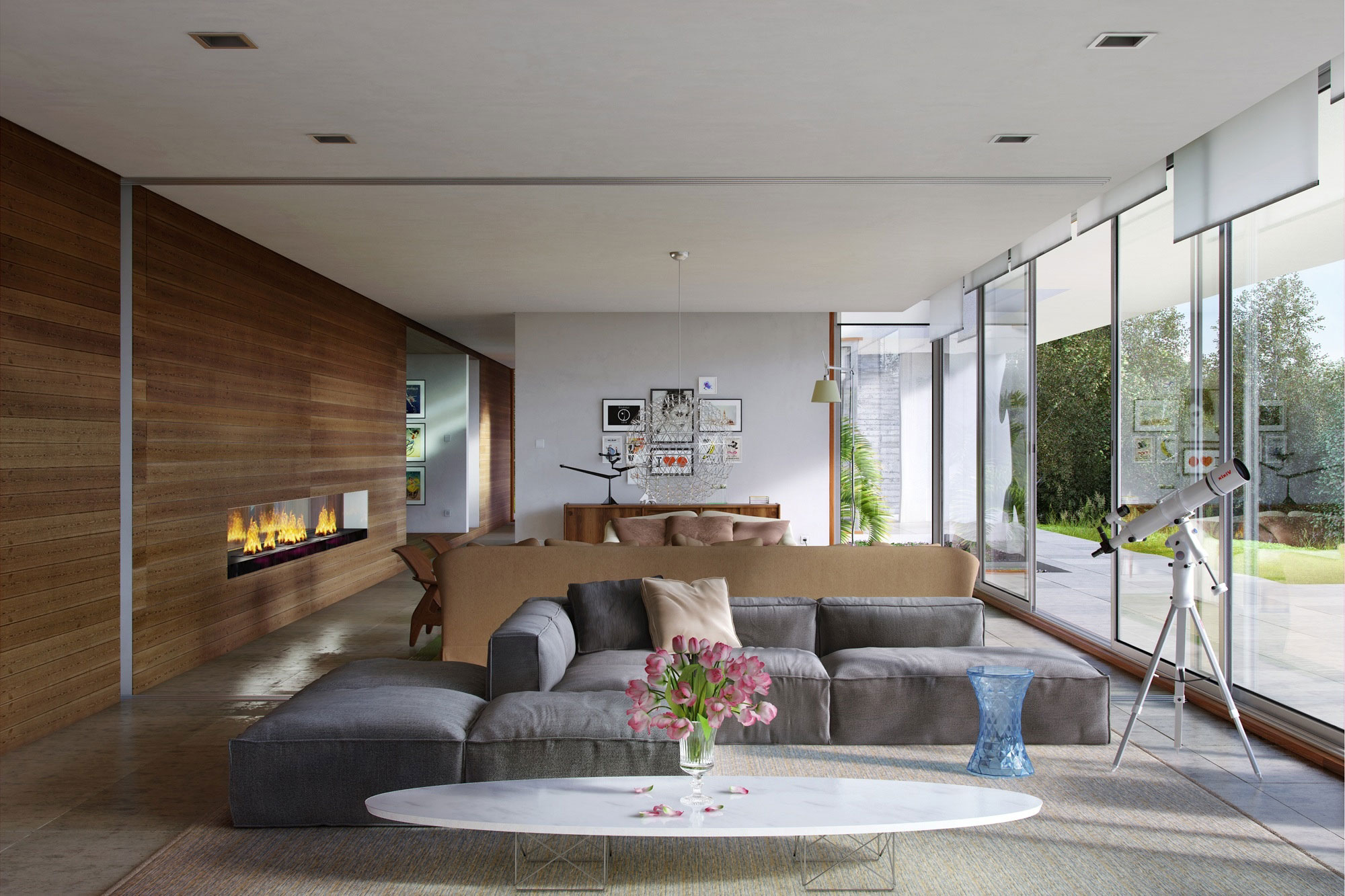 modern earth tone living room