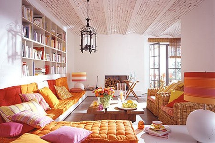 boho chic orange living room 25 ideas