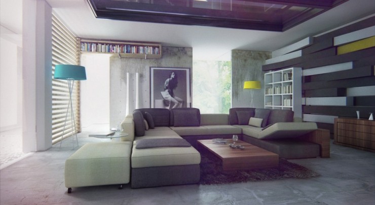 báječné šedé tóny obývací pokoj design nápady