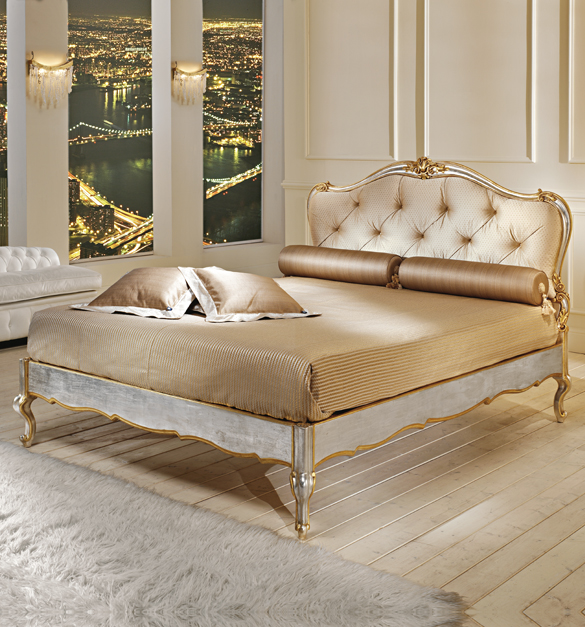 luxury bedroom design French silver and gold luxury bed