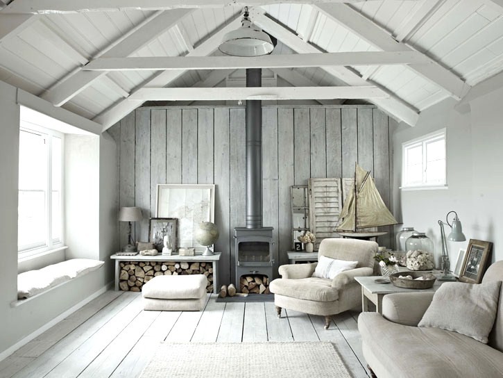 grijze houten woonkamer ontwerpen