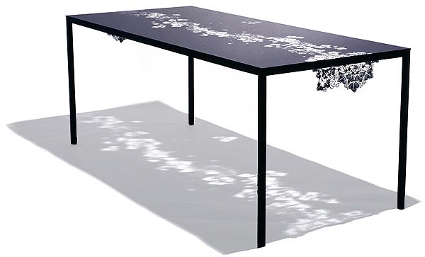 lace inspired black anemone table