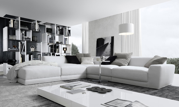 pasha corner white contemporary sofa