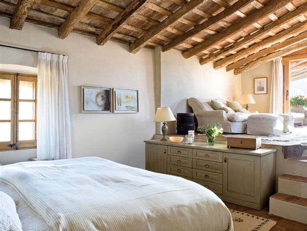 Mediterranean Comfortable Family Farmhouse bedroom