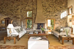 Mediterranean Comfortable Family Farmhouse living room