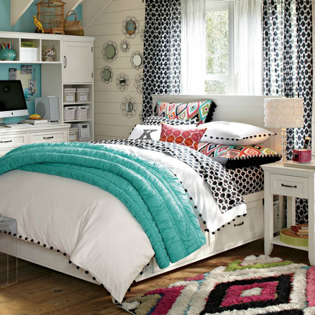whimsical print in a fresh color combination bursts across 100% ...