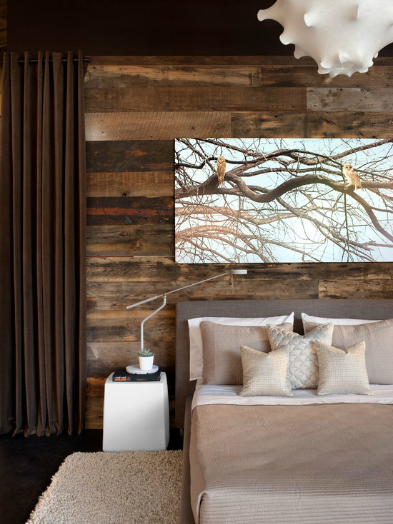 bedroom rustic modern accent wall