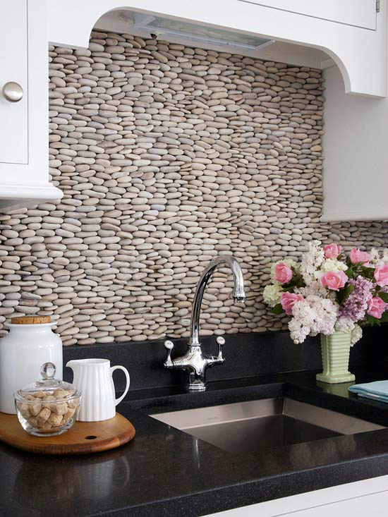 cobblestone Kitchen Backsplash Idea