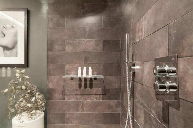 gray contemporary shower