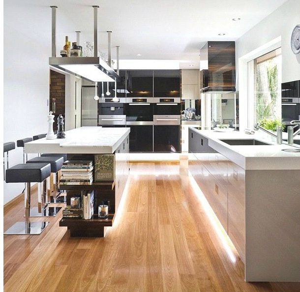 modern gray black kitchen design