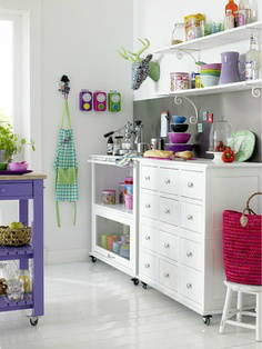 white purple kitchen design