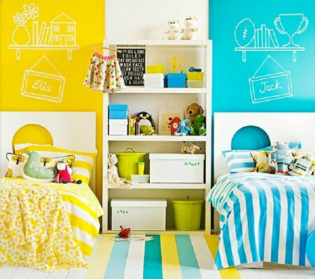 boy and girl bedding for shared room