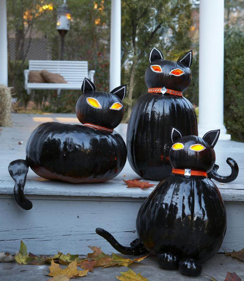halloween Scaredy Cats pumpkins decorating ideas