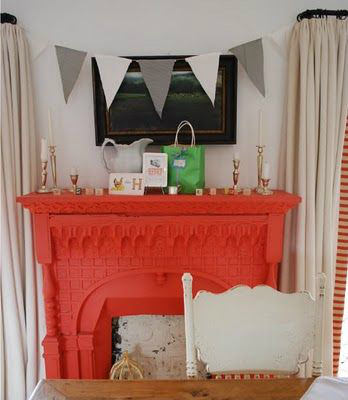 coral Fireplace Color Ideas 