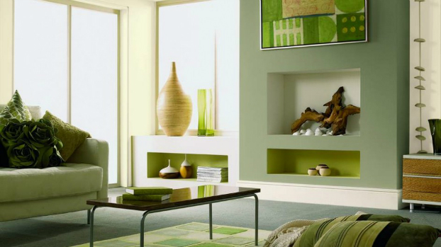 green Fireplace Color Ideas 