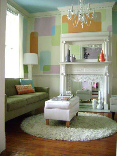 pastel colorful Fireplace Color Ideas 