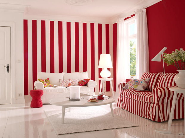 red-white-stipes-wall-paint-idea