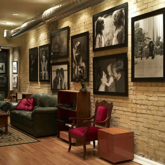 living room decorated with family photos
