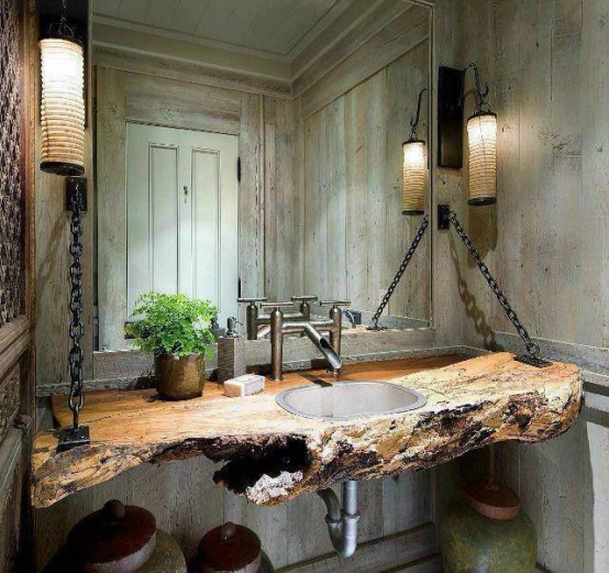 40 Rustic Bathroom Designs Decoholic, Small Country Bathroom Design Ideas