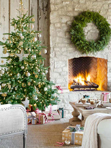 Christmas living room country decorating idea 13