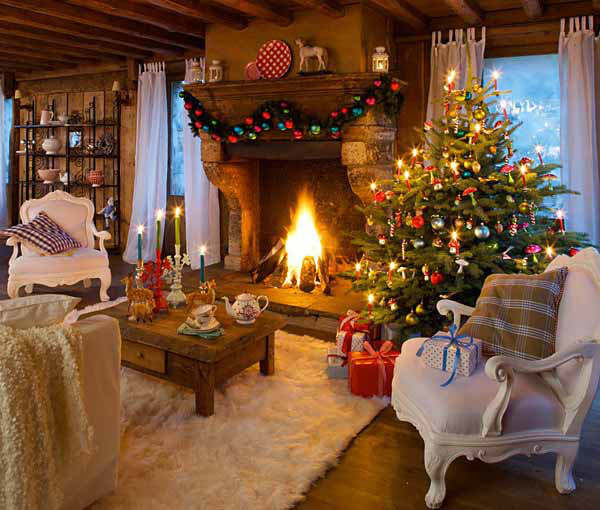 33 Best Christmas Country Living Room Decorating Ideas ...