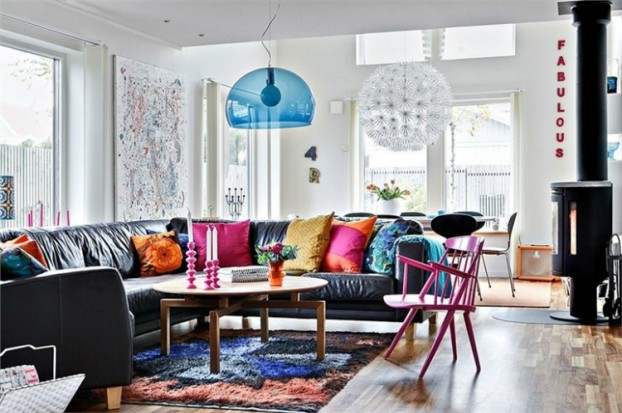 colorful lighting living room
