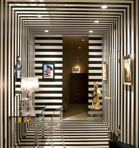 black and hite stripes home decor trends 2014