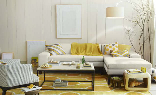 gold gray living room