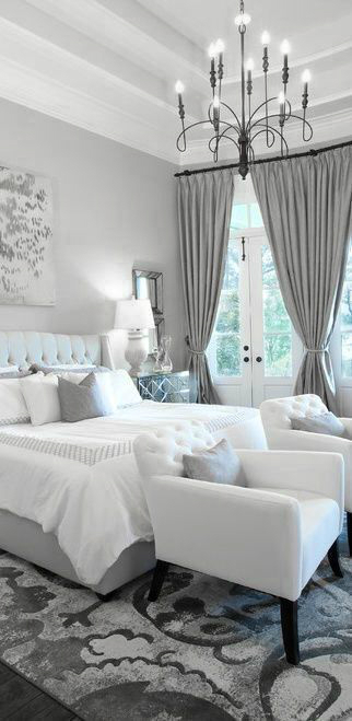 Gray white bedroom color scheme