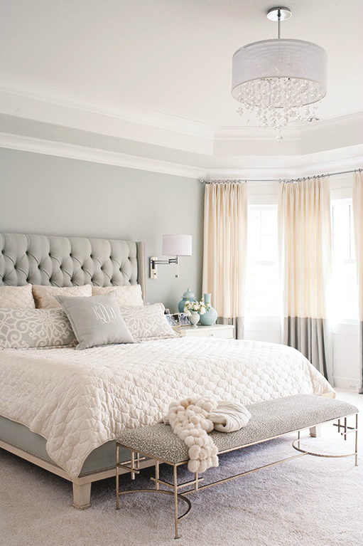 Gray white tan bedroom color scheme