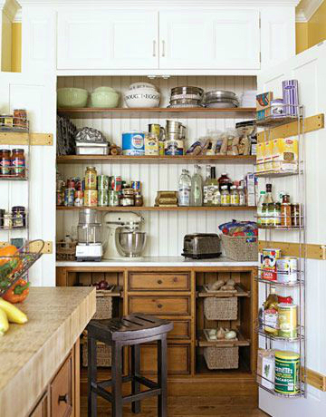 kitchen pantry combining storage and work station