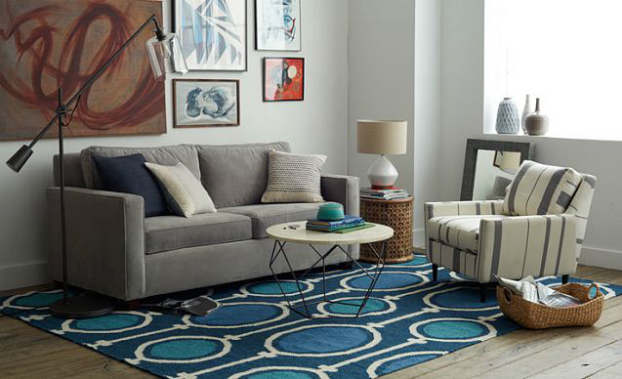 laid back pattern living room