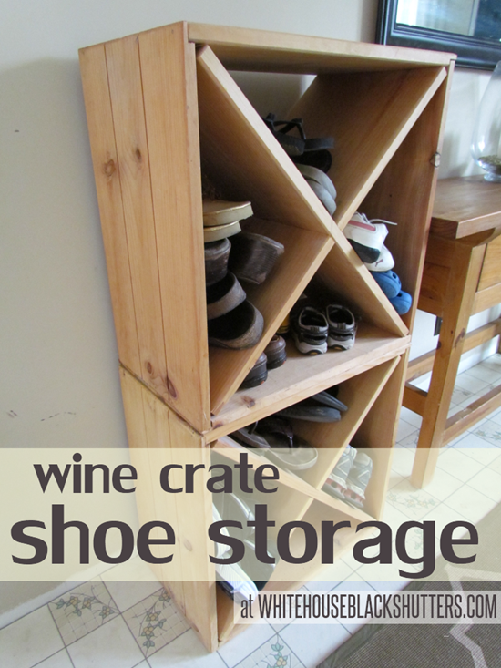  Old wine crate shoe storage