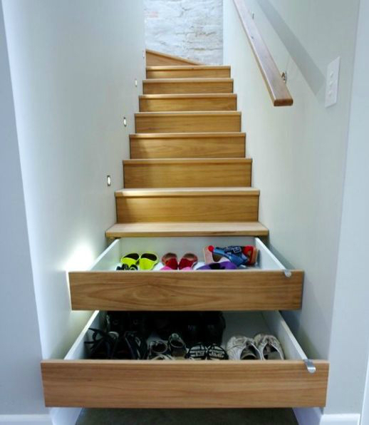  Shoe storage built into stairs