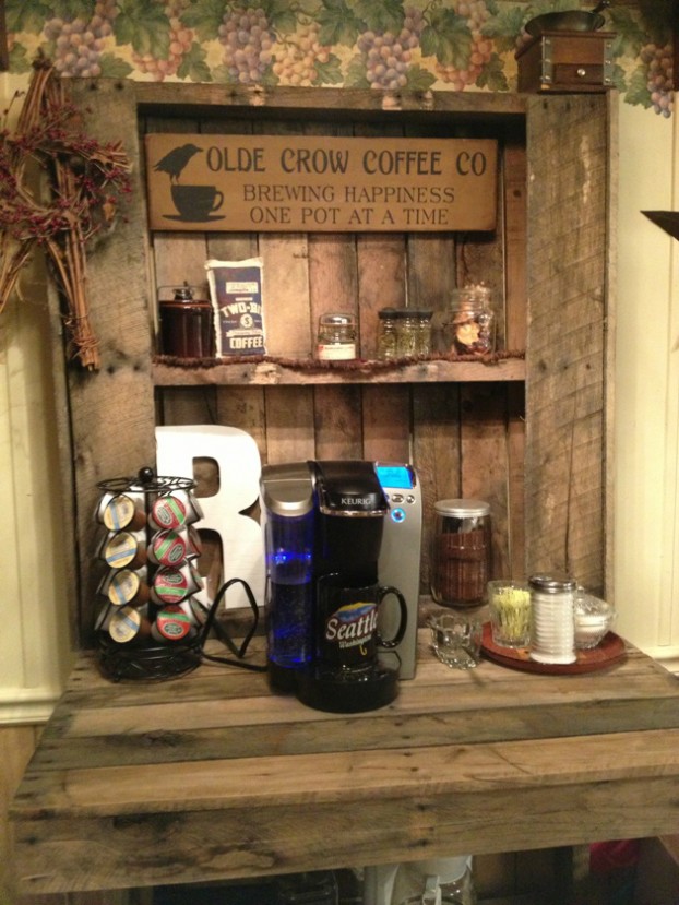 coffee station bar stations diy create rustic decoholic decor kitchen bars office pallet nook built lovers stylish tea table put