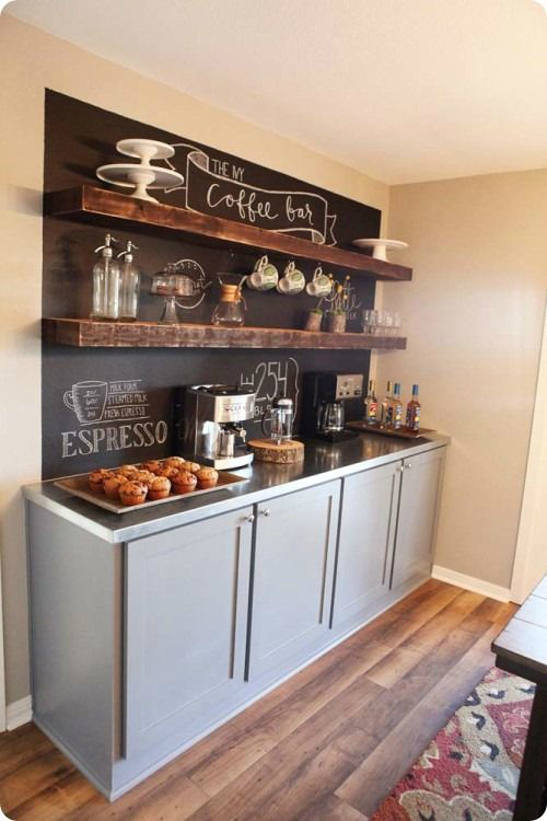 Unique Home Coffee Station for Small Space