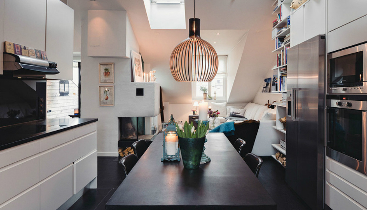 Modest Elegant Scandinavian Loft interior 4