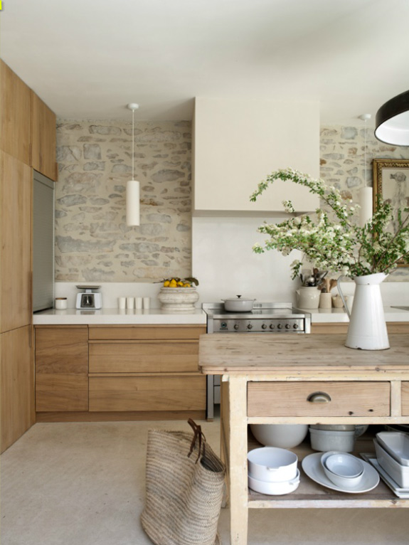 Kitchen Design Ideas with Stone Walls 
