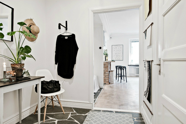 small Scandinavian apartment interior design 42 square meters 10