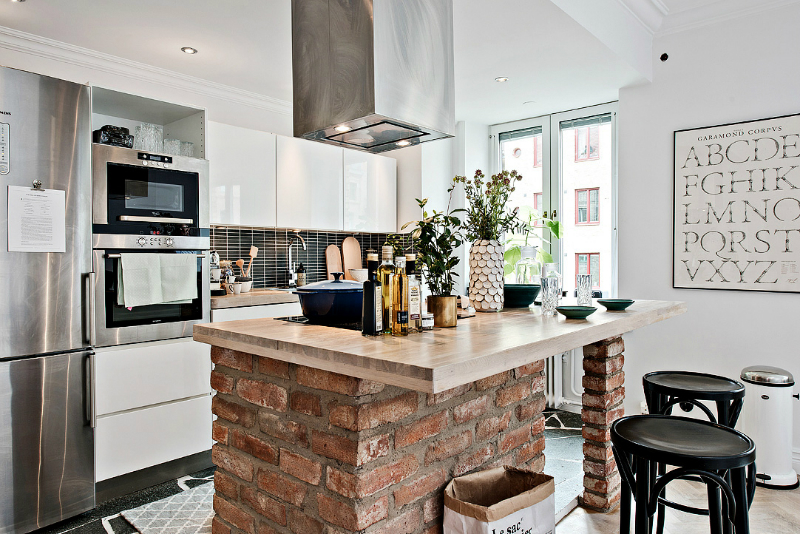 small Scandinavian apartment interior design 42 square meters 4