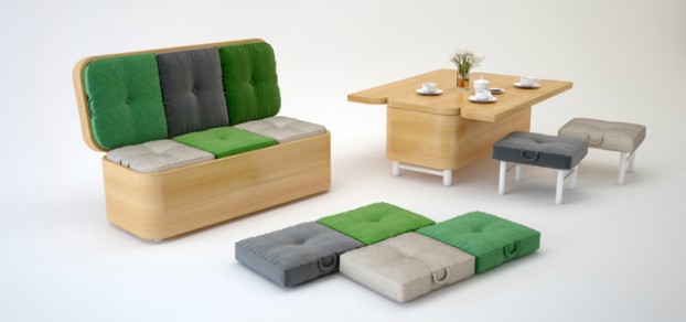 sofa that can then convert into a dining table