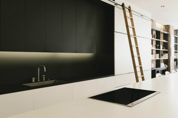 minimal black and white kitchen by raad