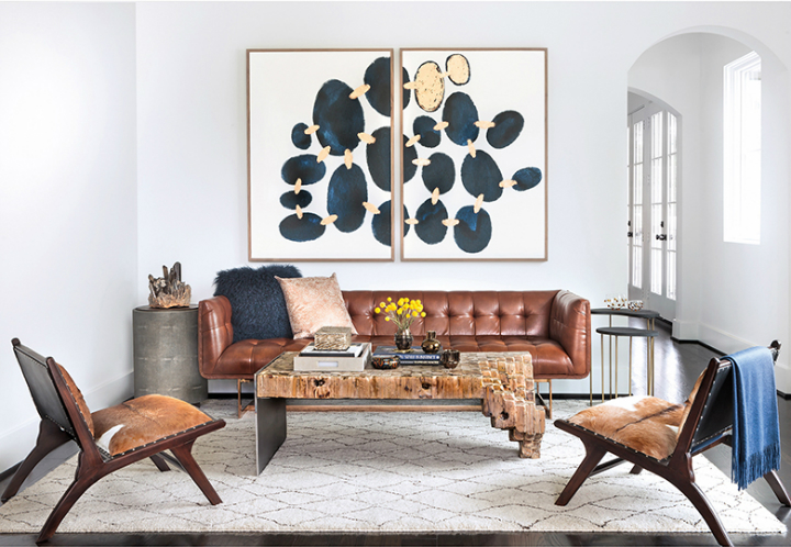 high fashion home gray wall brown leather moder sofa living room idea 40