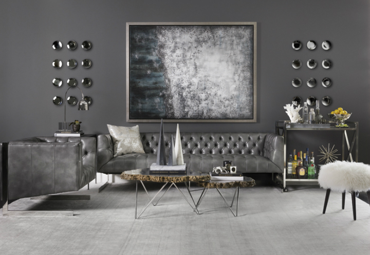 dark gray modern living room