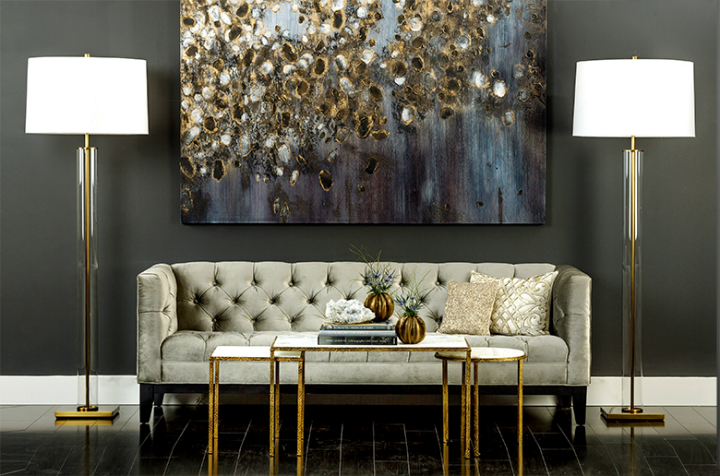 high fashion home gray wall living room idea 40