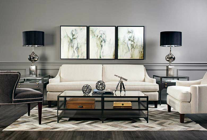 high fashion home gray wall living room idea 48