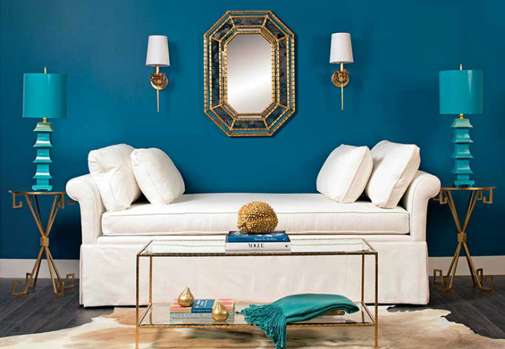 high fashion home blue wall living room idea 51
