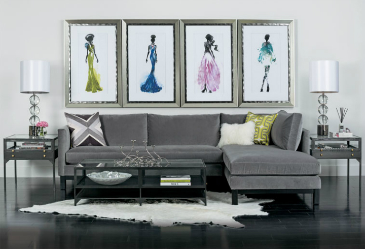 high fashion home gray wall living room idea 54