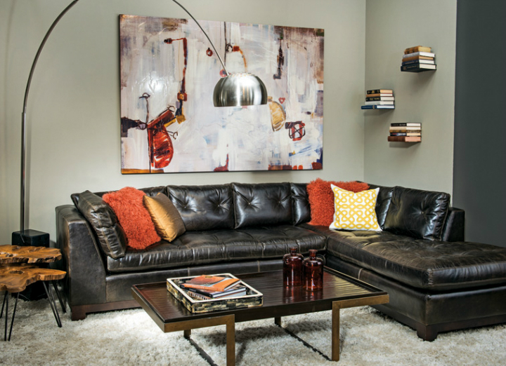 high fashion home gray wall living room idea 61