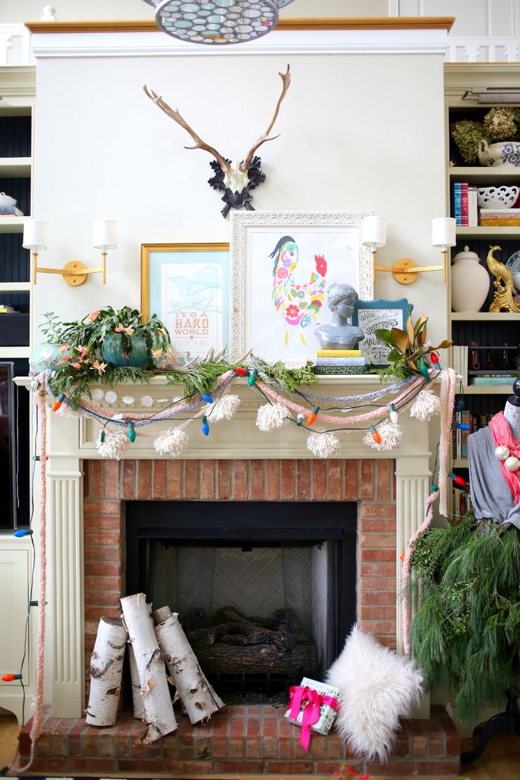 Eclectic Christmas Mantel